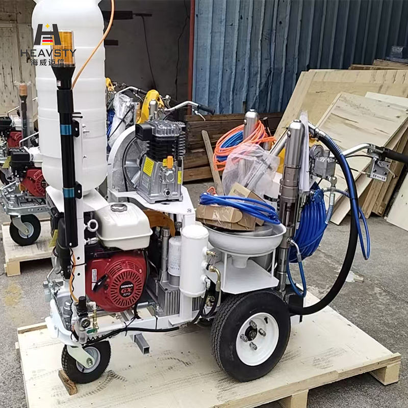 Heavy Duty Cold Paint 2-Gun Airless Line Striper MMA 2-Component Road Marking Machine